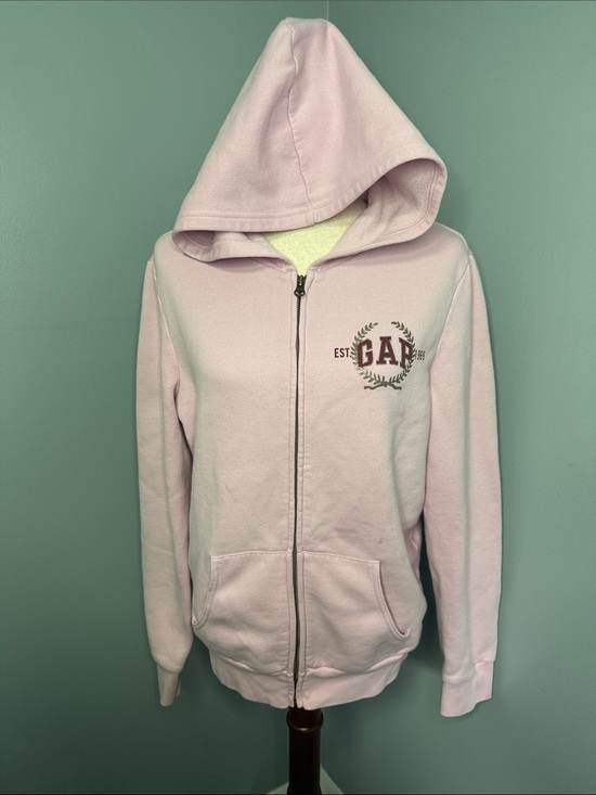GAP Tops - GAP Women’s Pink Full Zip Y2K Hoodie Sz L